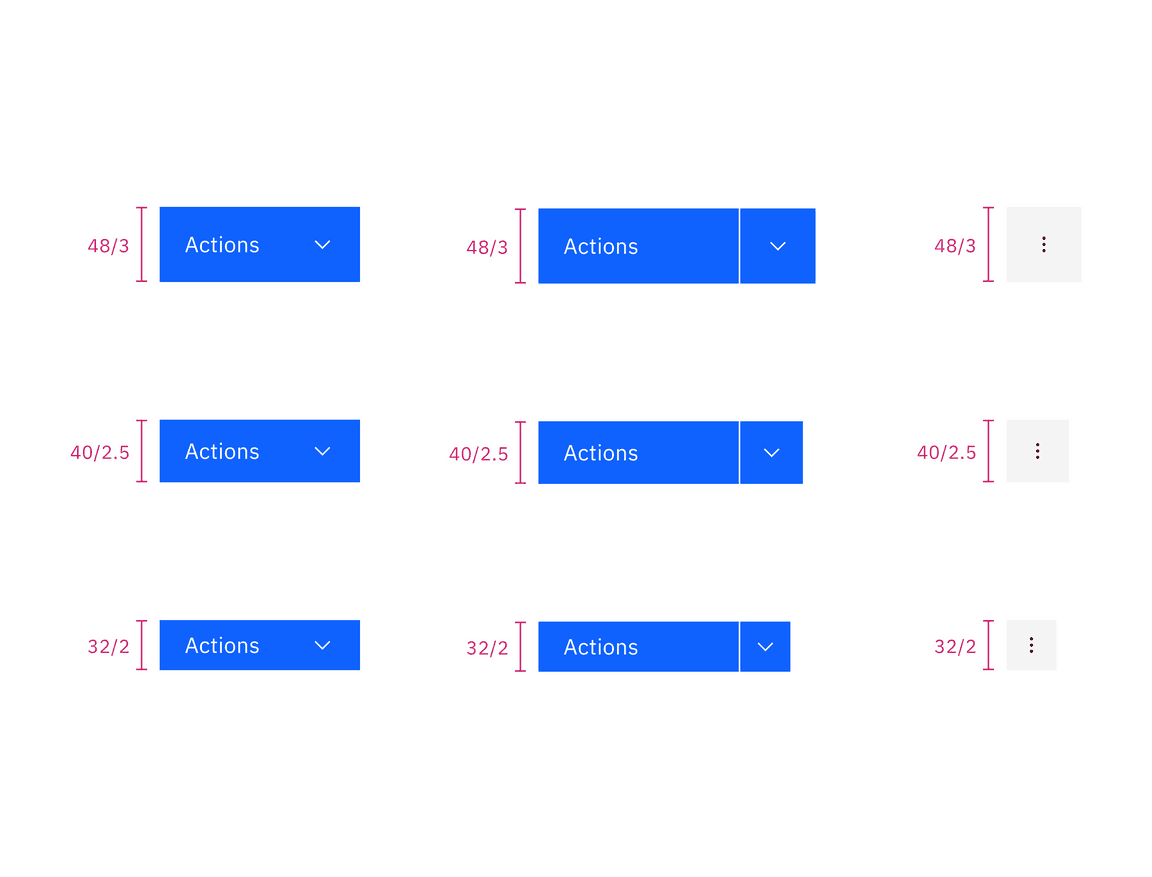 Menu button sizes